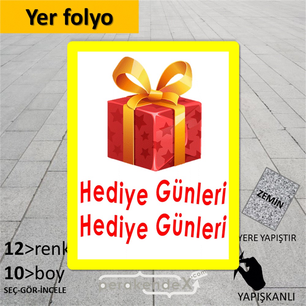 hediye günleri YER - ZEMİN FOLYO,  VİNİL -dikdörtgen,tek yön baskı