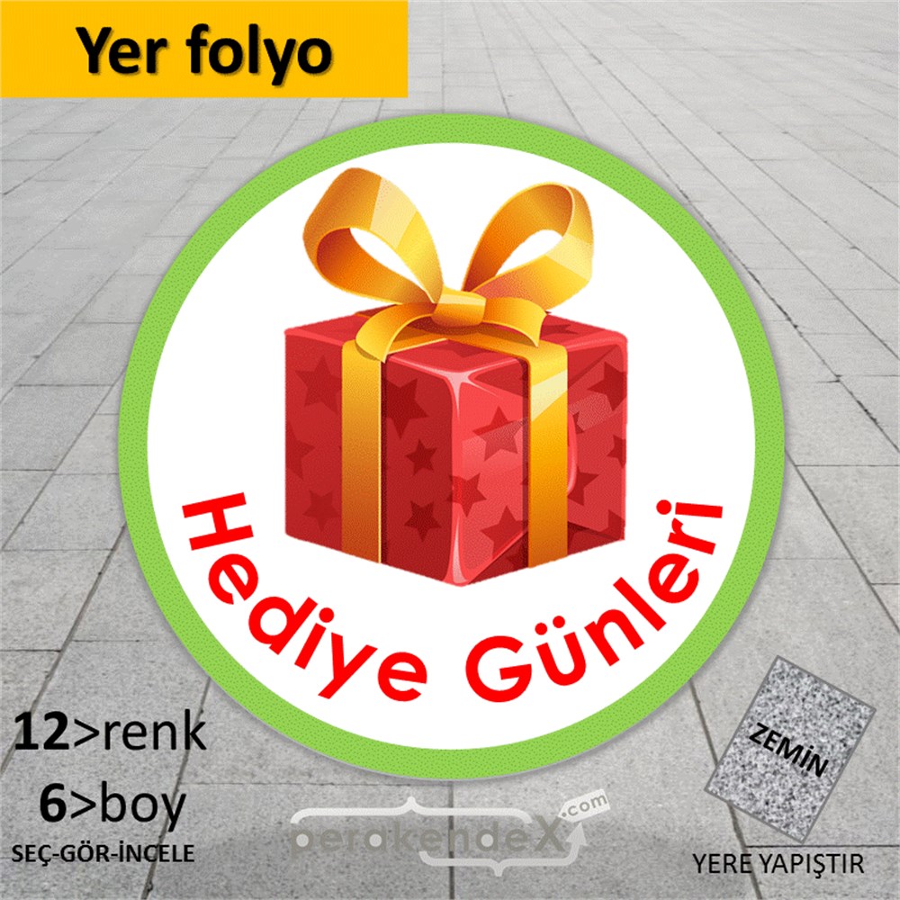 hediye günleri YER - ZEMİN FOLYO,  VİNİL -oval,tek yön baskı
