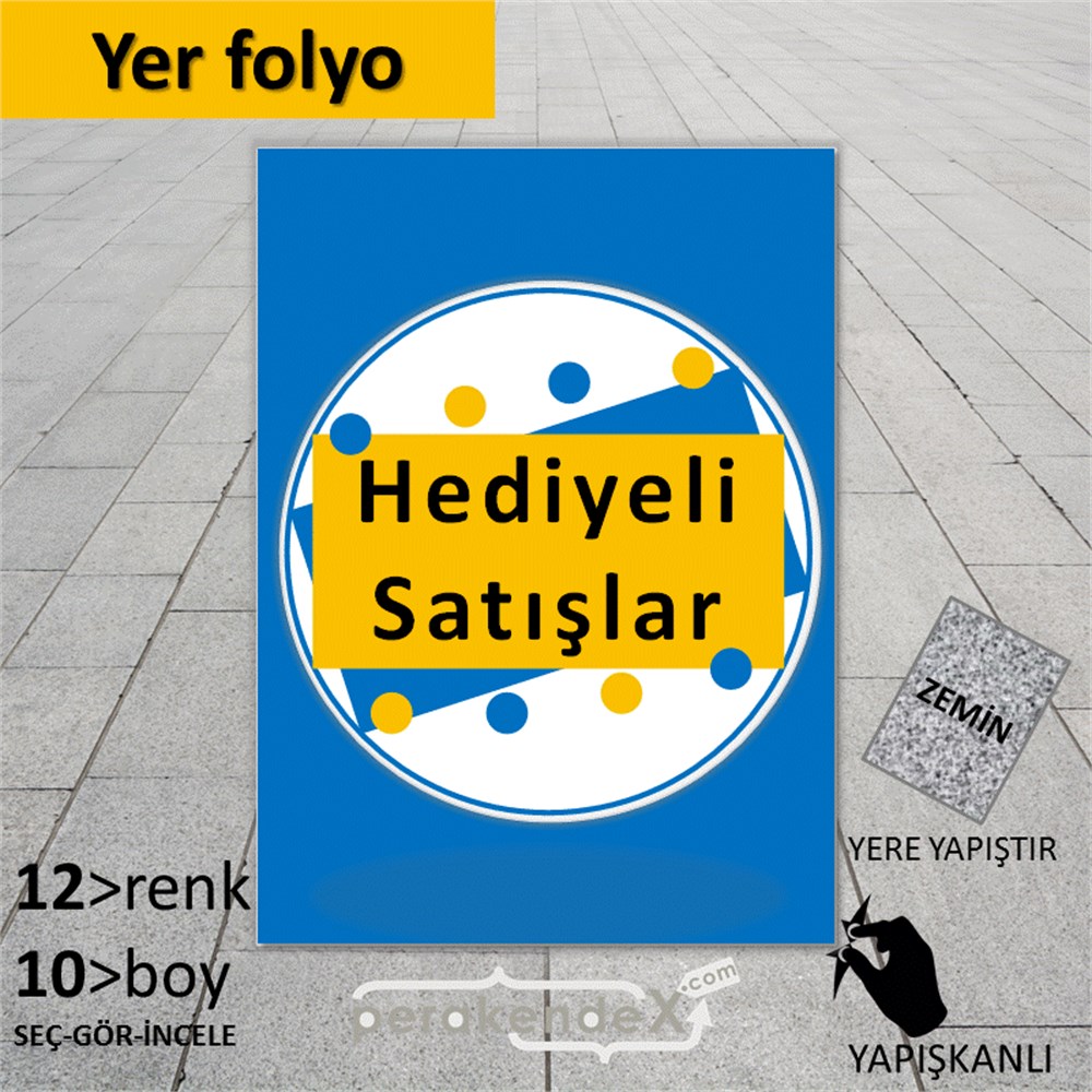 hediyeli satışlar YER ZEMİNE YAPIŞIR -dikdörtgen,tek yön baskı