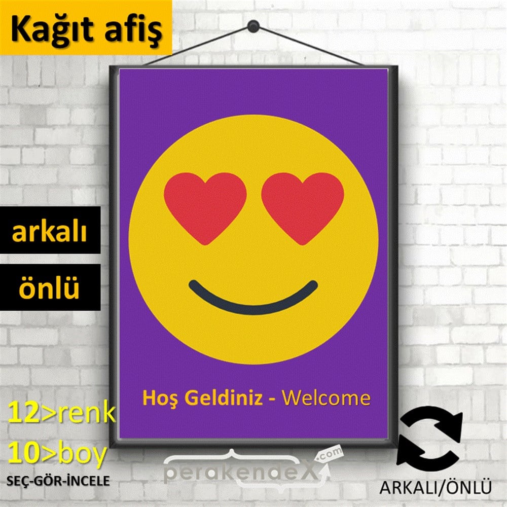 Hoş Geldiniz Welcome KAĞIT POSTER,  AFİŞ -dikdörtgen,çift yön baskı