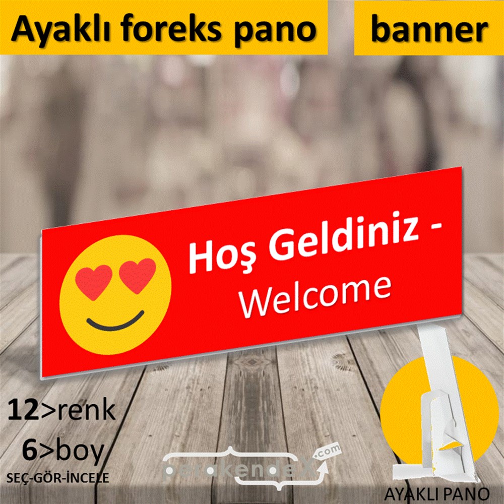 Hoş Geldiniz Welcome KARTON AYAKLI POSTER,  PANO (BANNER) -dikdörtgen,tek yön baskı