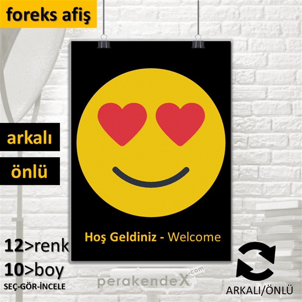 Hoş Geldiniz Welcome SERT PLASTİK POSTER,  AFİŞ -dikdörtgen,çift yön baskı