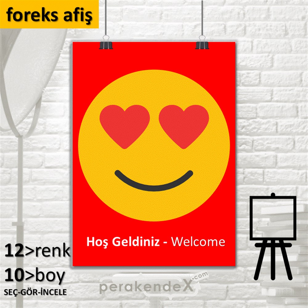 Hoş Geldiniz Welcome SERT PLASTİK POSTER,  AFİŞ -dikdörtgen,tek yön baskı