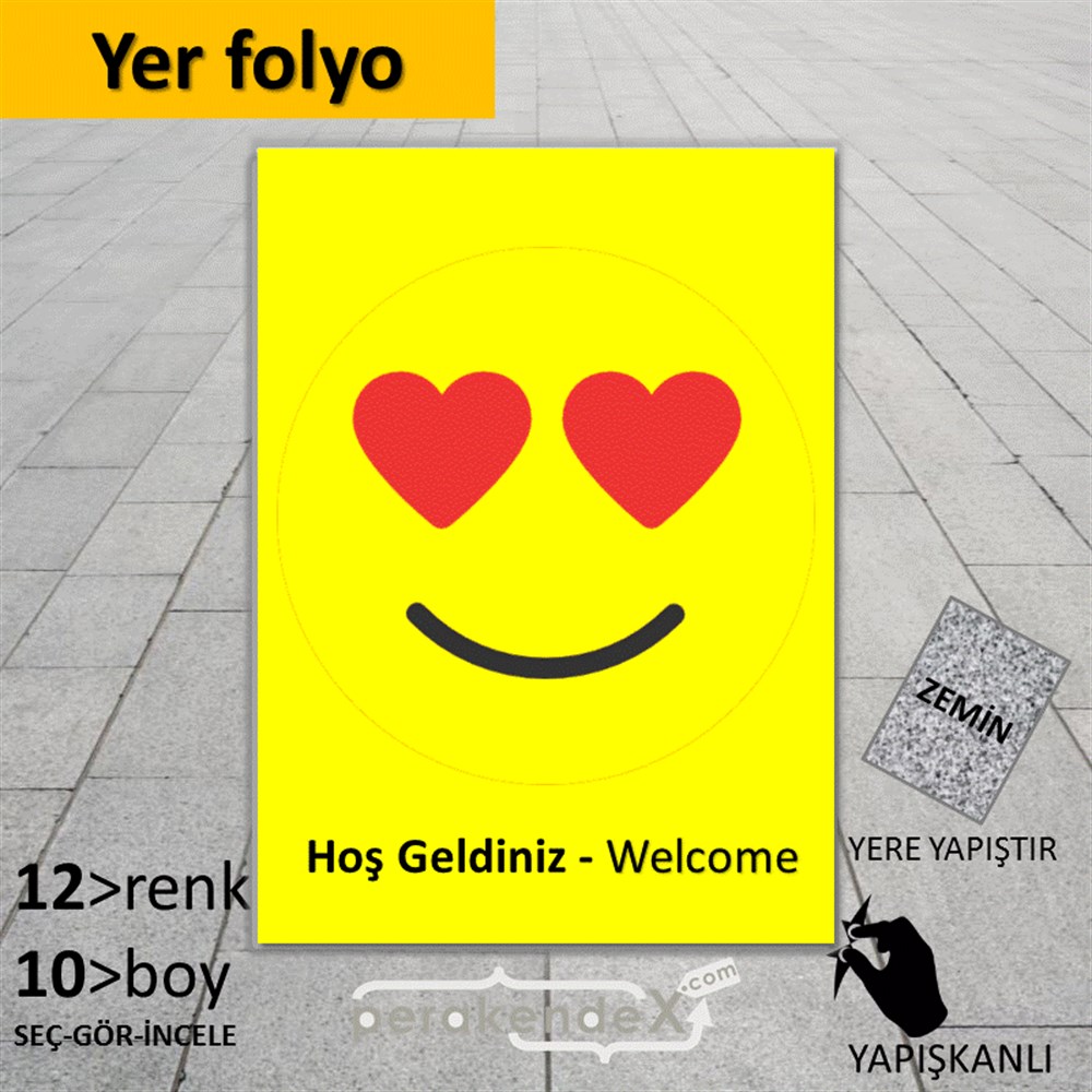 Hoş Geldiniz Welcome YER - ZEMİN FOLYO,  VİNİL -dikdörtgen,tek yön baskı