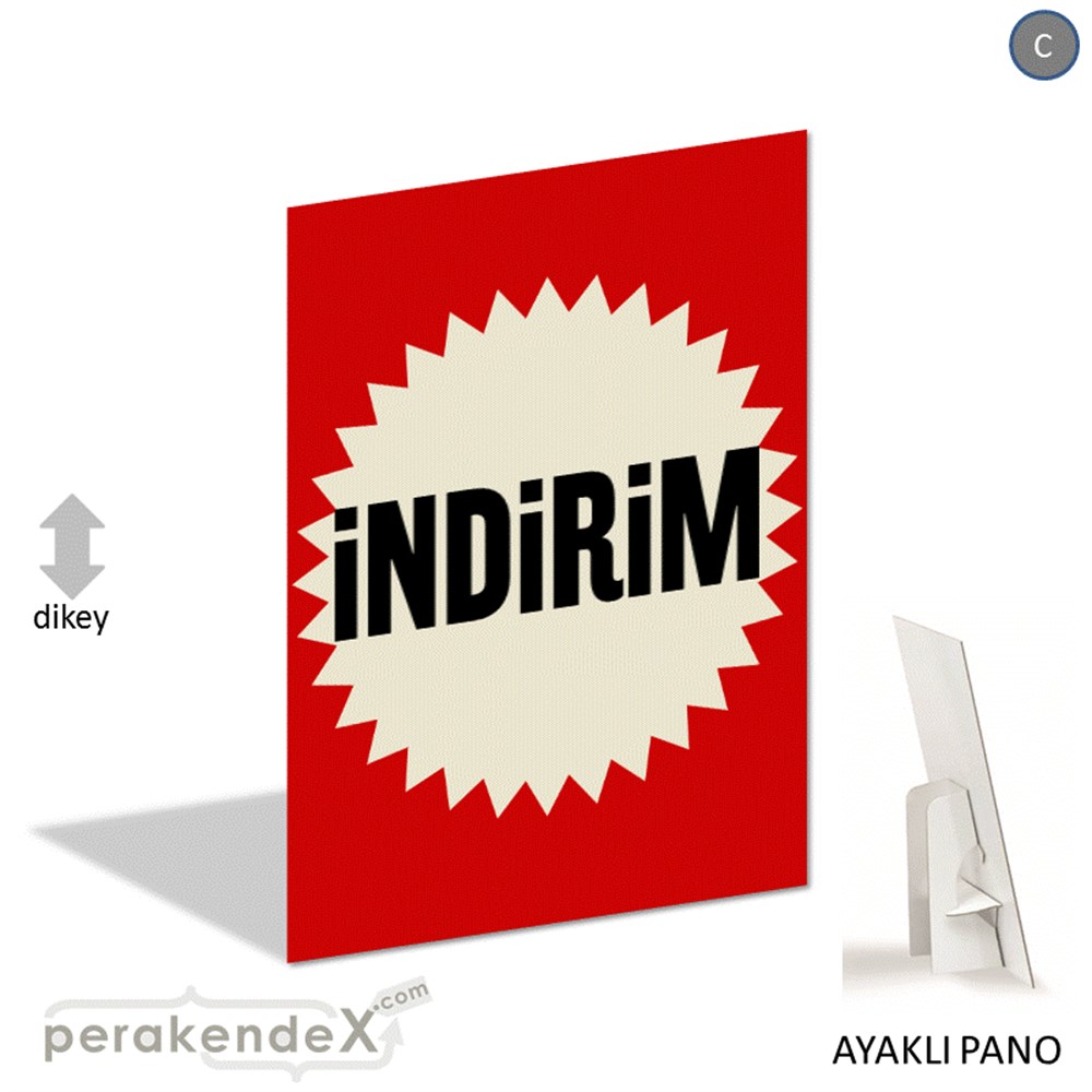 indirim AYAKLI REKLAM PANOSU -dikdörtgen,tek yön baskı