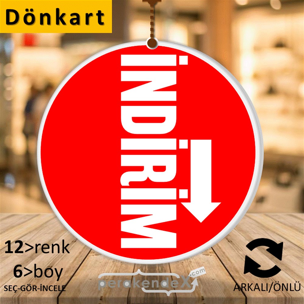 İndirim Dikey Vertical DÖNKART -oval,çift yön baskı