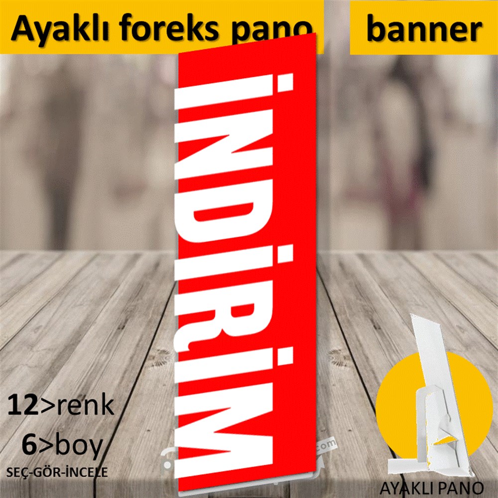 İndirim Dikey Vertical KARTON AYAKLI POSTER,  PANO (BANNER) -dikdörtgen,tek yön baskı