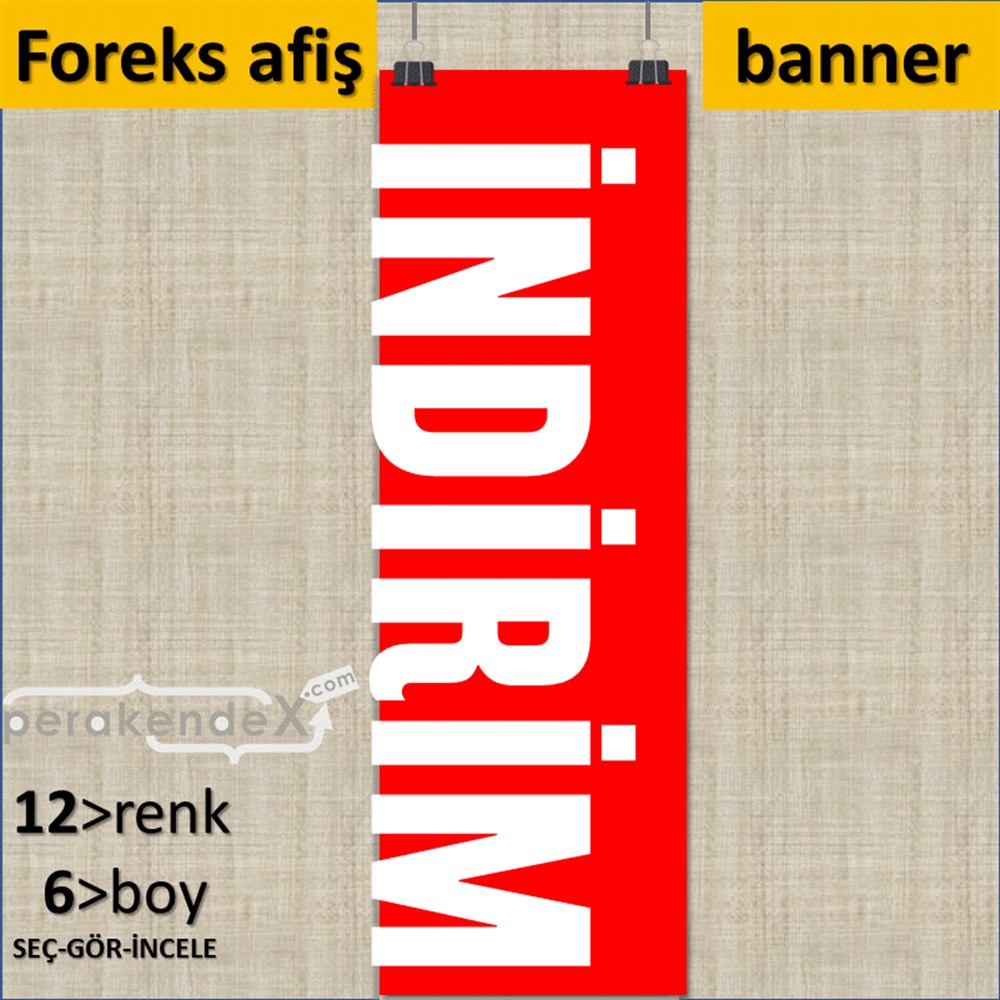 İndirim Dikey Vertical SERT PLASTİK POSTER,  AFİŞ (BANNER) -dikdörtgen,tek yön baskı