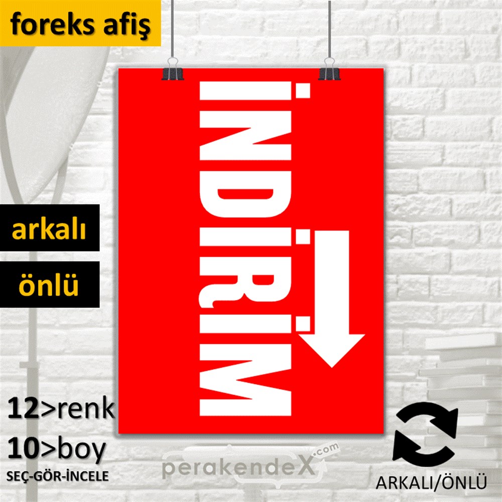 İndirim Dikey Vertical SERT PLASTİK POSTER,  AFİŞ -dikdörtgen,çift yön baskı