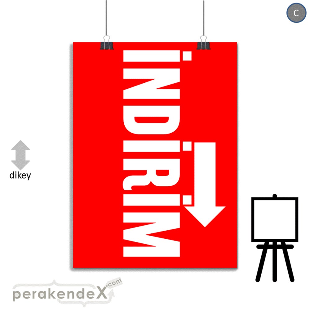 İndirim Dikey Vertical SERT PLASTİK POSTER,  AFİŞ -dikdörtgen,tek yön baskı