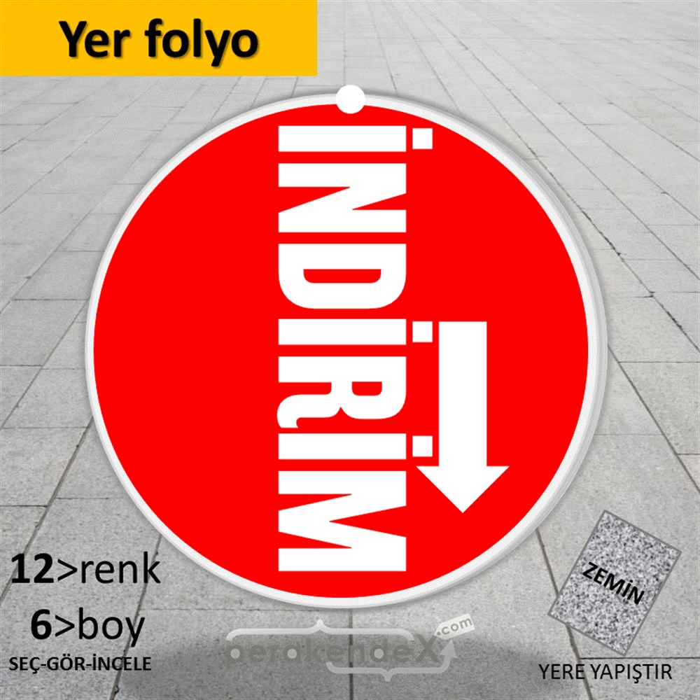 İndirim Dikey Vertical YER - ZEMİN FOLYO,  VİNİL -oval,tek yön baskı