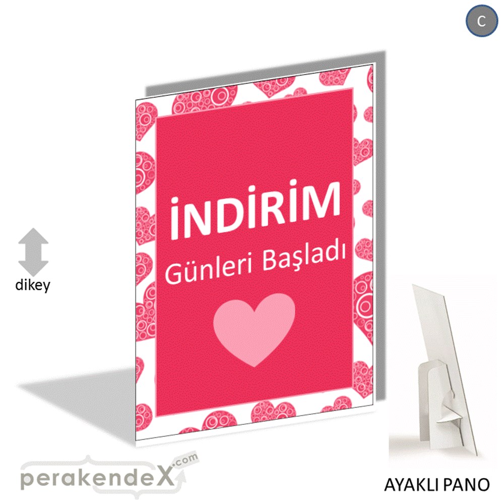 indirim günleri başladı AYAKLI REKLAM PANOSU -dikdörtgen,tek yön baskı