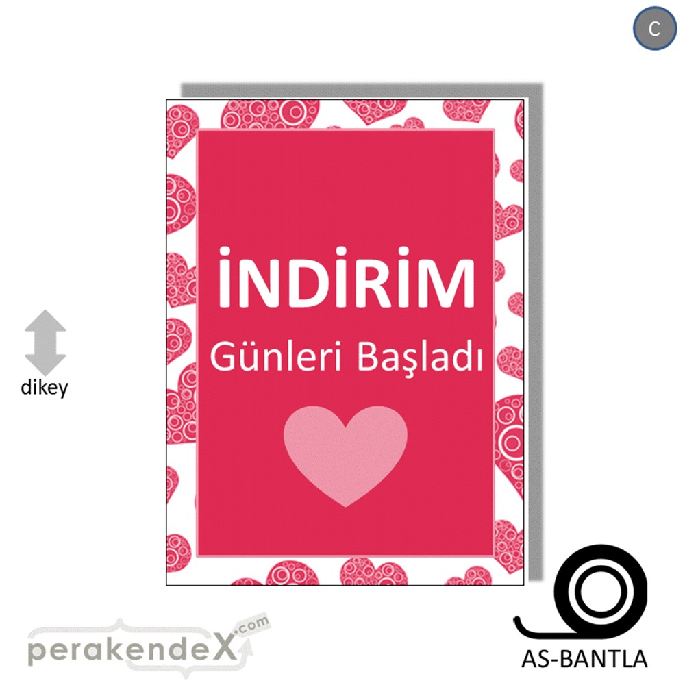 indirim günleri başladı POSTERİ -dikdörtgen,tek yön baskı