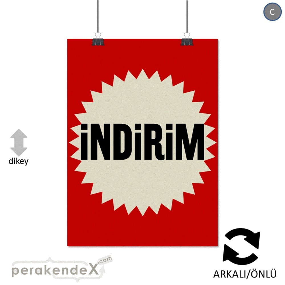 indirim POSTERİ -dikdörtgen,çift yön baskı