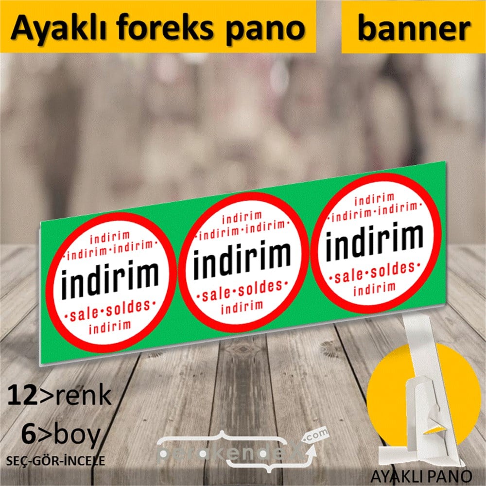 indirim sale soldes AYAKLI REKLAM BANNER -dikdörtgen,tek yön baskı