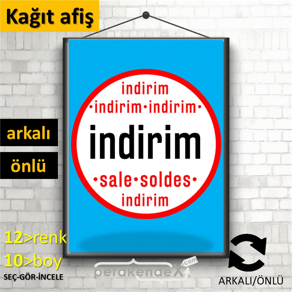 indirim sale soldes POSTERİ -dikdörtgen,çift yön baskı