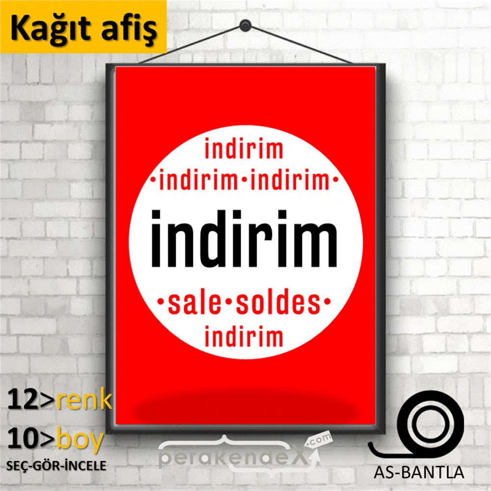 indirim sale soldes POSTERİ -dikdörtgen,tek yön baskı