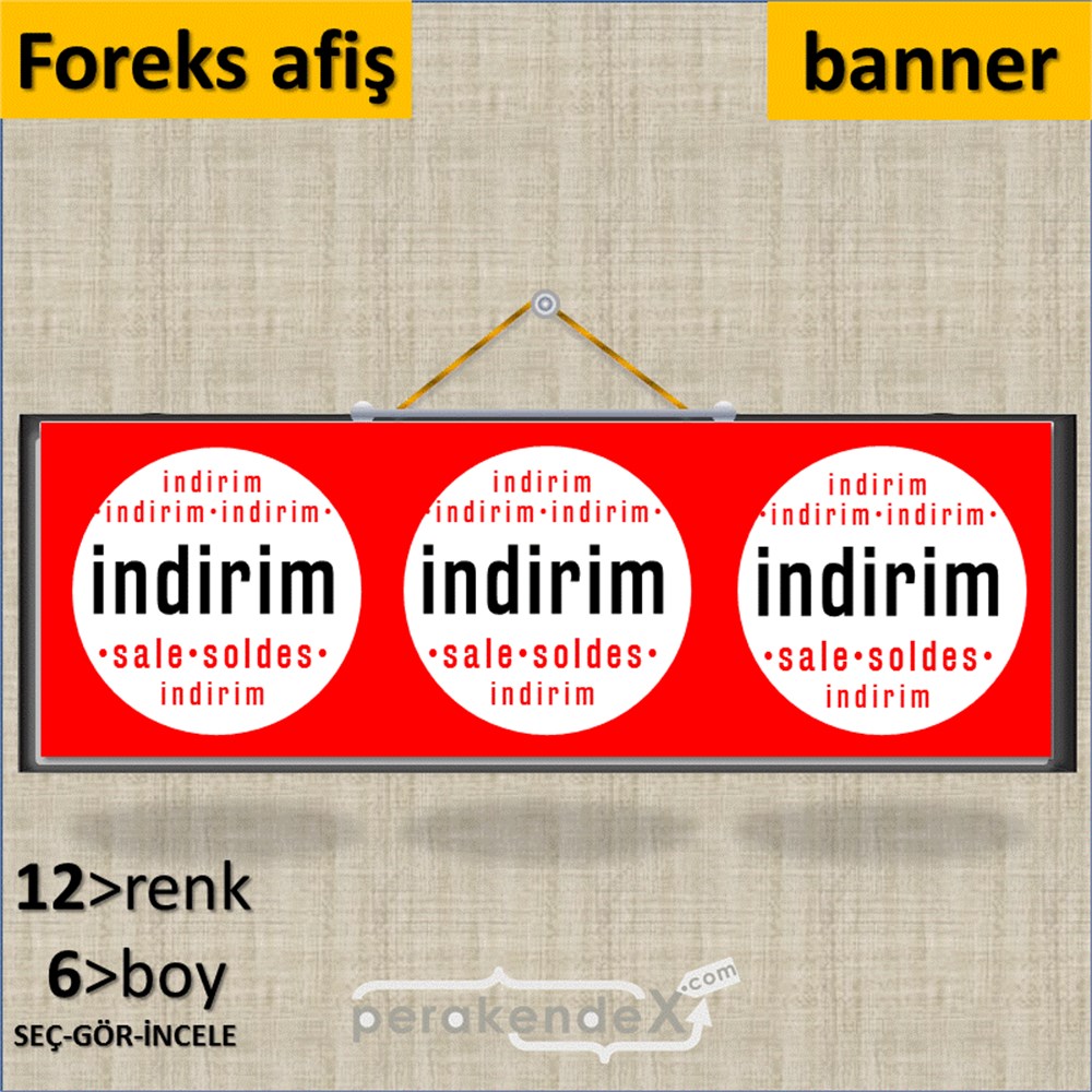 indirim sale soldes SERT PLASTİK BANNER  -dikdörtgen,tek yön baskı