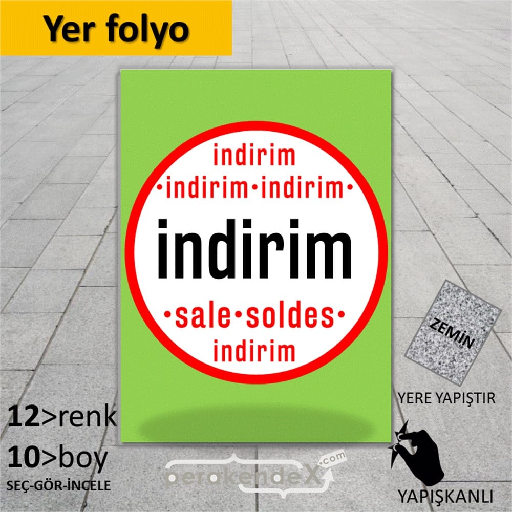 indirim sale soldes YER ZEMİNE YAPIŞIR -dikdörtgen,tek yön baskı