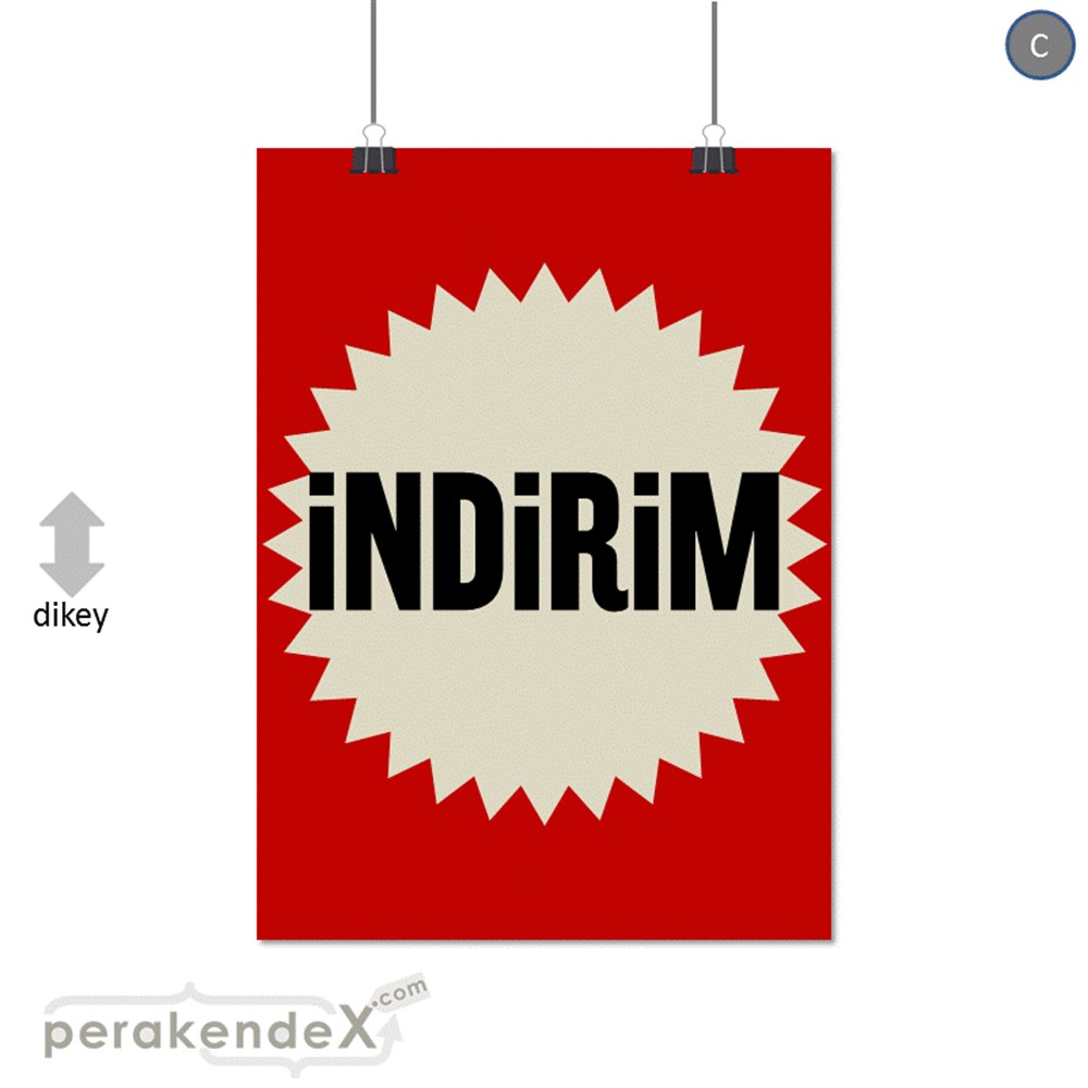 indirim SERT PLASTİK POSTER -dikdörtgen,tek yön baskı