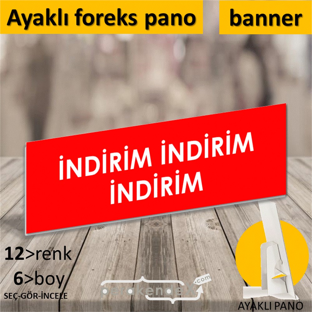 indirim (sıralı) KARTON AYAKLI POSTER,  PANO (BANNER) -dikdörtgen,tek yön baskı