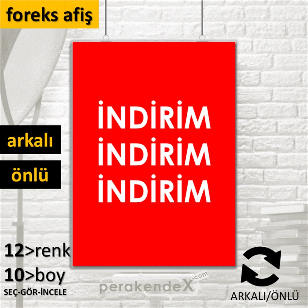 indirim (sıralı) SERT PLASTİK POSTER,  AFİŞ -dikdörtgen,çift yön baskı
