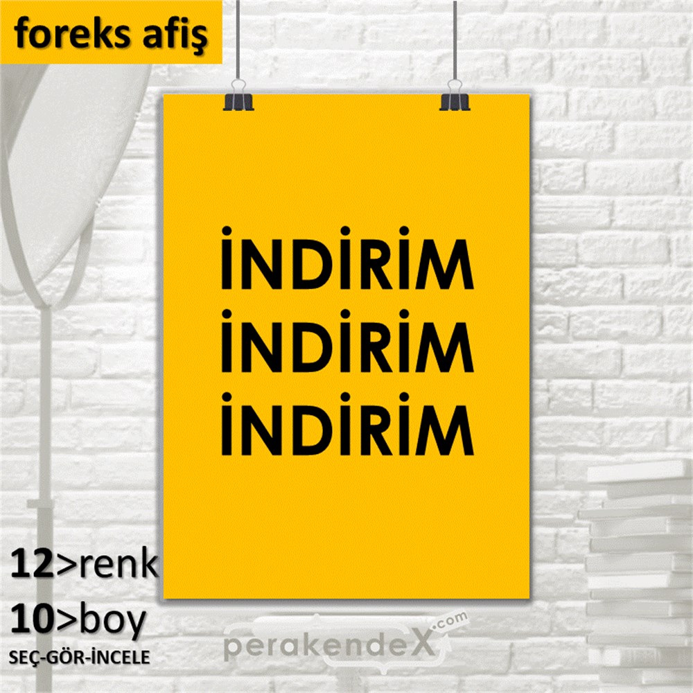 indirim (sıralı) SERT PLASTİK POSTER,  AFİŞ -dikdörtgen,tek yön baskı