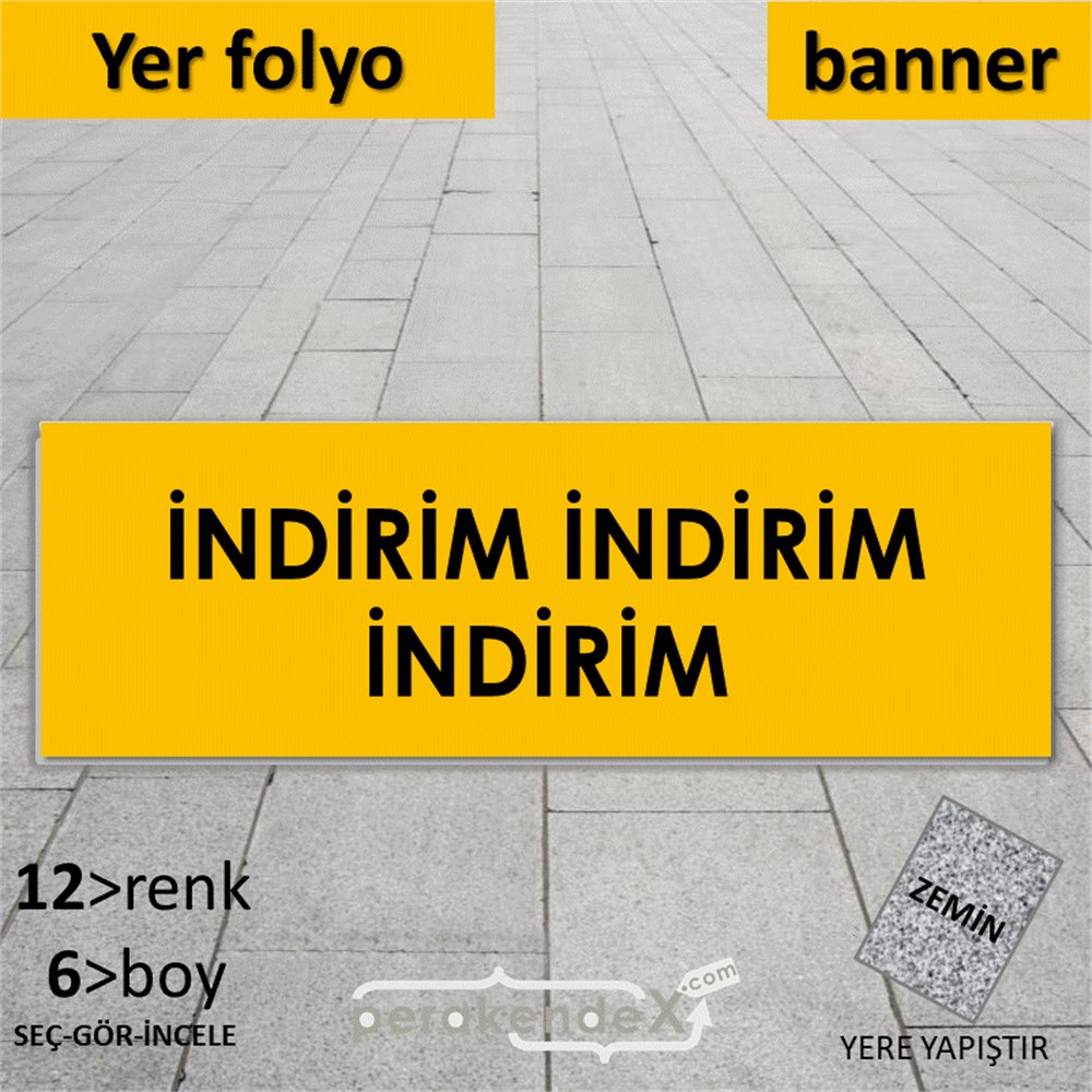 indirim (sıralı) YER - ZEMİN FOLYO,  VİNİL (BANNER) -dikdörtgen,tek yön baskı