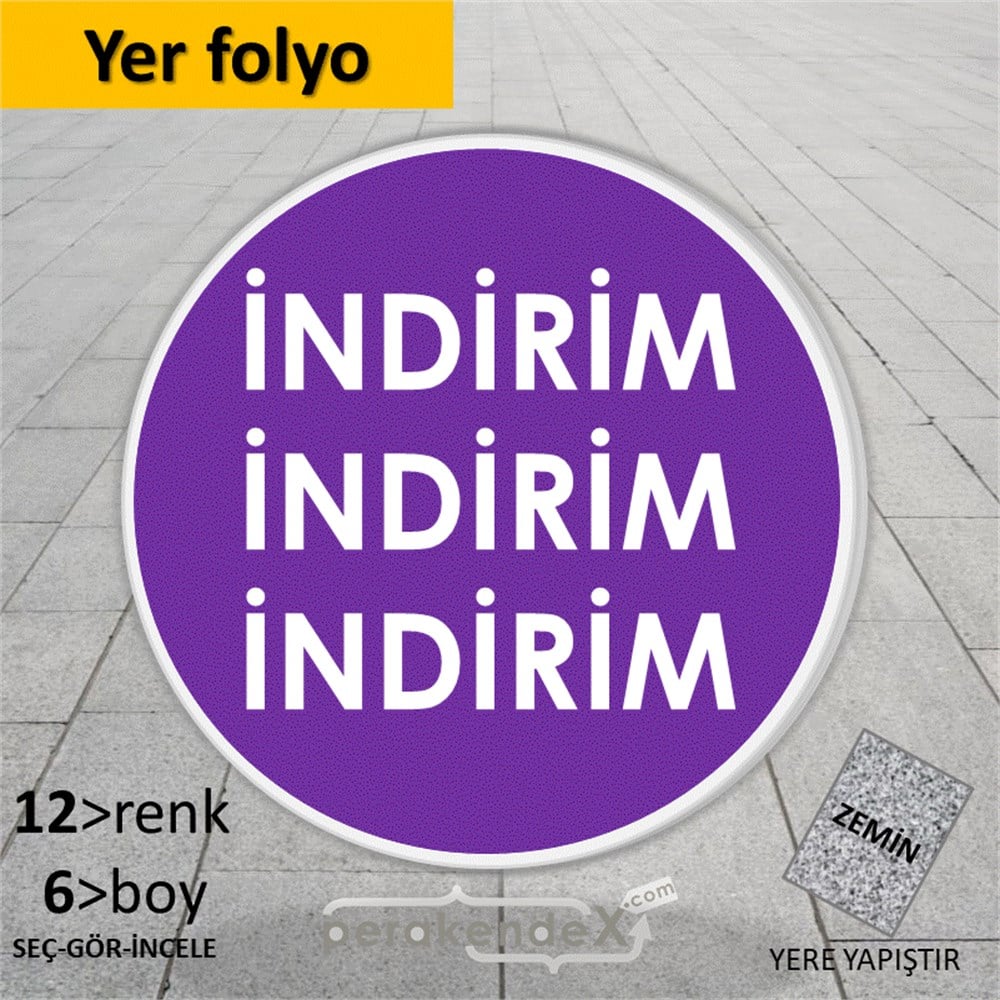 indirim (sıralı) YER - ZEMİN FOLYO,  VİNİL -oval,tek yön baskı