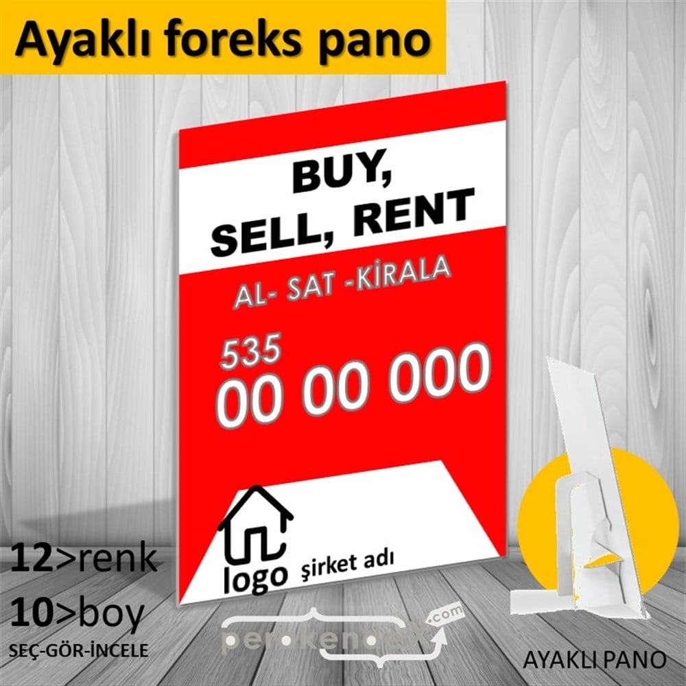 İngilizce Al & Sat & Kirala Yazısı 004 KARTON AYAKLI POSTER,  PANO -dikdörtgen,tek yön baskıkarton ayaklı poster,  pano