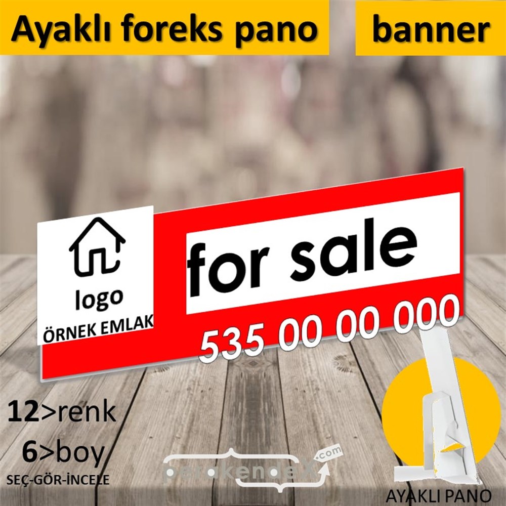 İngilizce Satılık Yazısı 001 KARTON AYAKLI POSTER,  PANO (BANNER) -dikdörtgen,tek yön baskıkarton ayaklı poster,  pano
