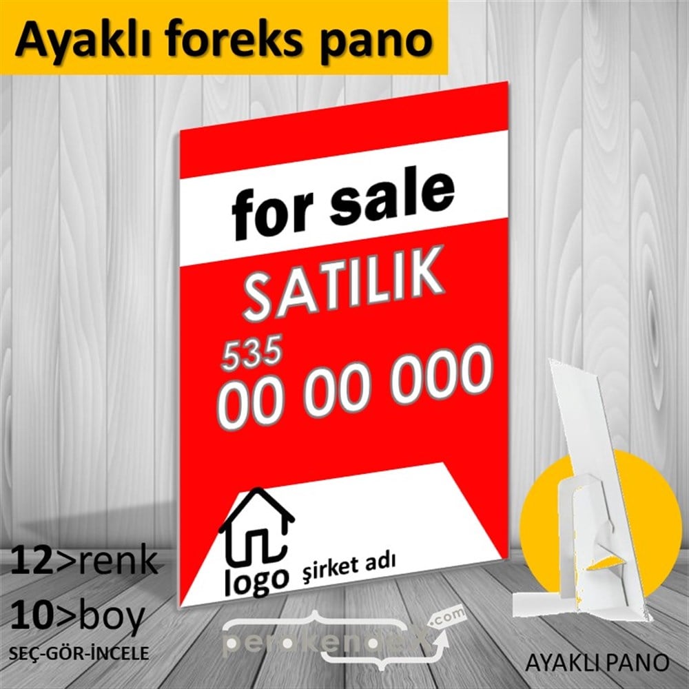İngilizce Satılık Yazısı 003 KARTON AYAKLI POSTER,  PANO -dikdörtgen,tek yön baskıkarton ayaklı poster,  pano