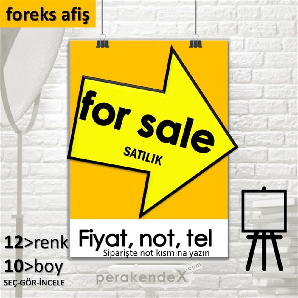 İngilizce Satılık Yazısı 007 SERT PLASTİK POSTER,  AFİŞ -dikdörtgen,tek yön baskısert plastik poster,  afiş