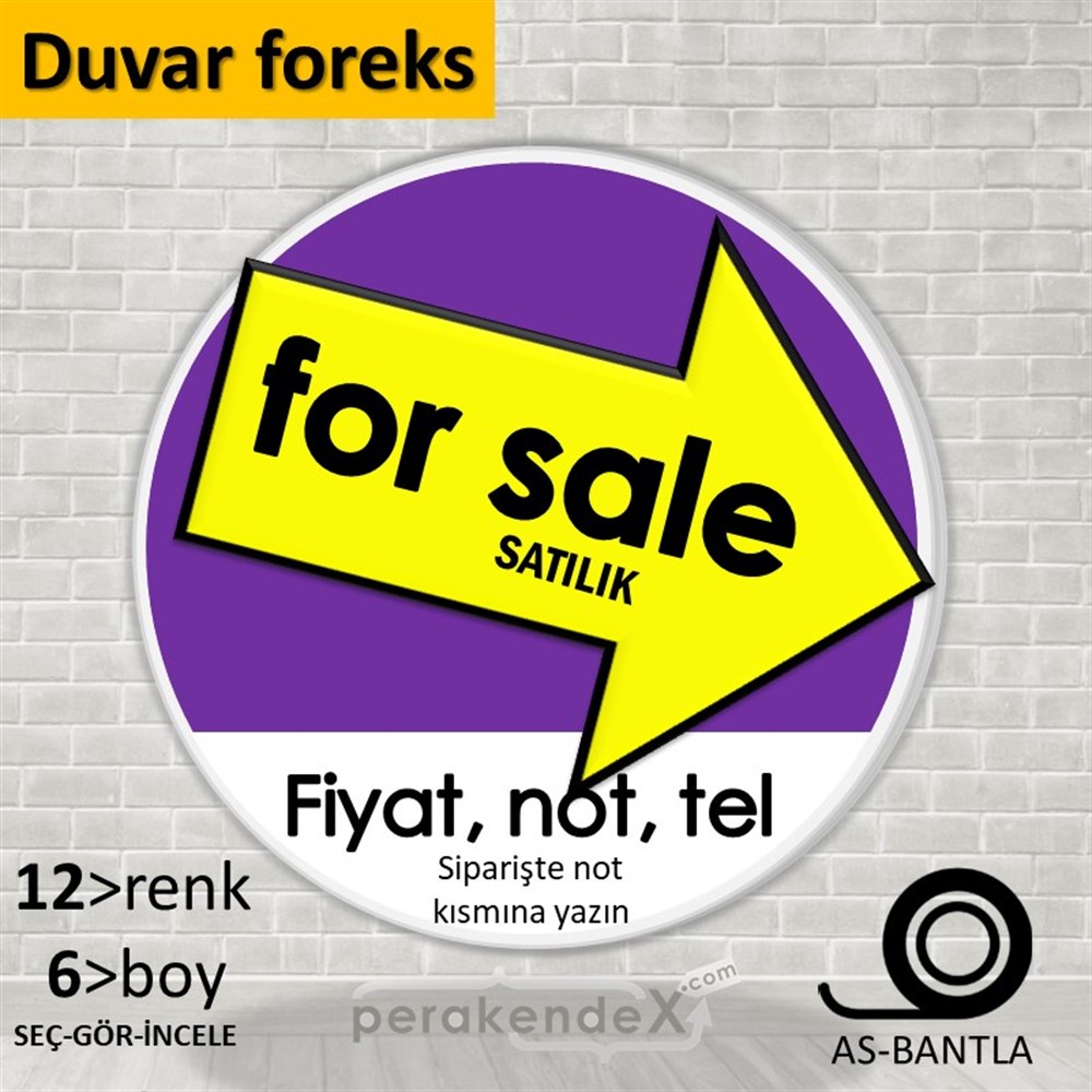 İngilizce Satılık Yazısı 007 SERT PLASTİK POSTER,  AFİŞ -oval,tek yön baskısert plastik poster,  afiş