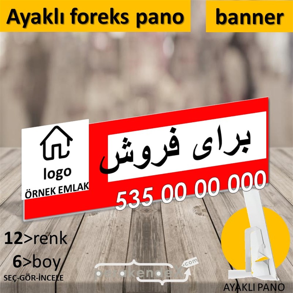 İran'Ca -Farsça Satılık Yazısı 001 KARTON AYAKLI POSTER,  PANO (BANNER) -dikdörtgen,tek yön baskıkarton ayaklı poster,  pano