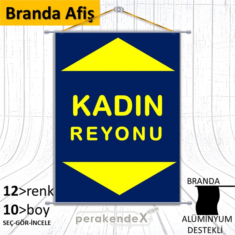 kadın reyonu yönlendirme BRANDA AFİŞİ -dikdörtgen,tek yön baskı