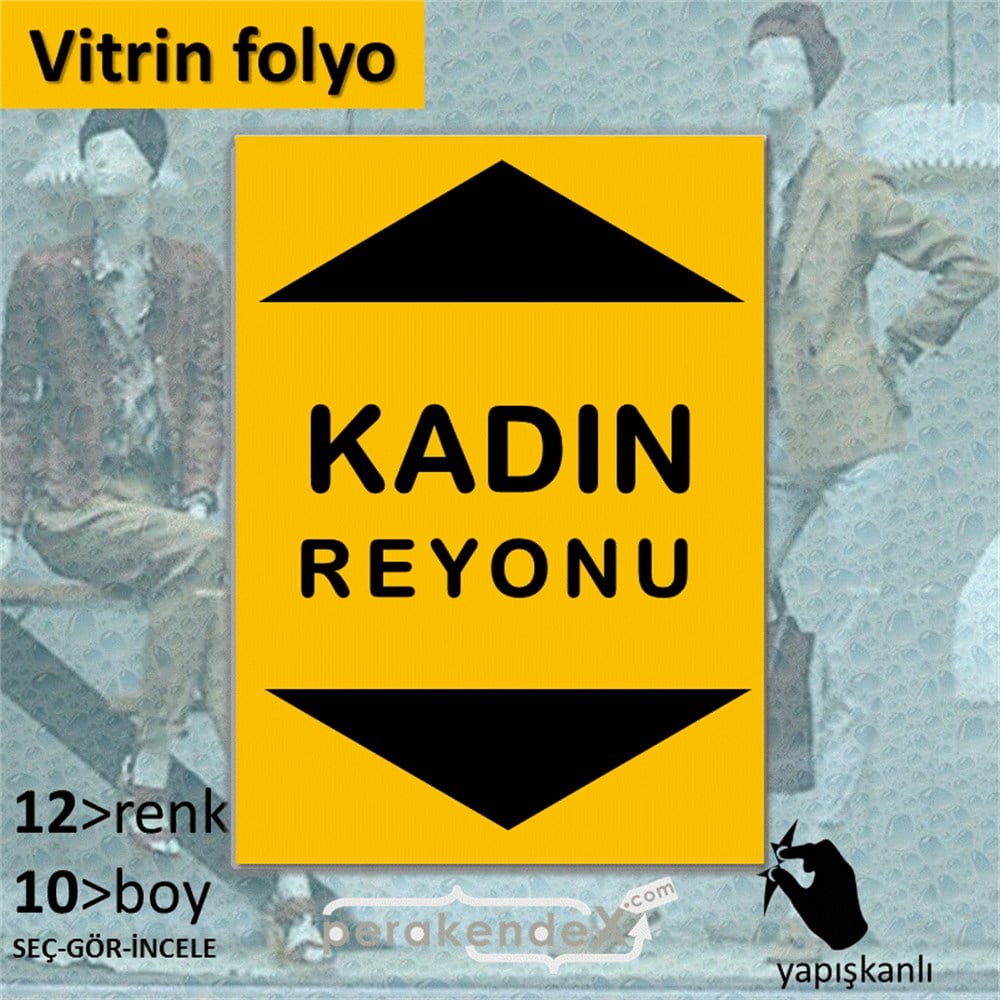 kadın reyonu yönlendirme CAMA YAPIŞAN FOLYO -dikdörtgen,tek yön baskı