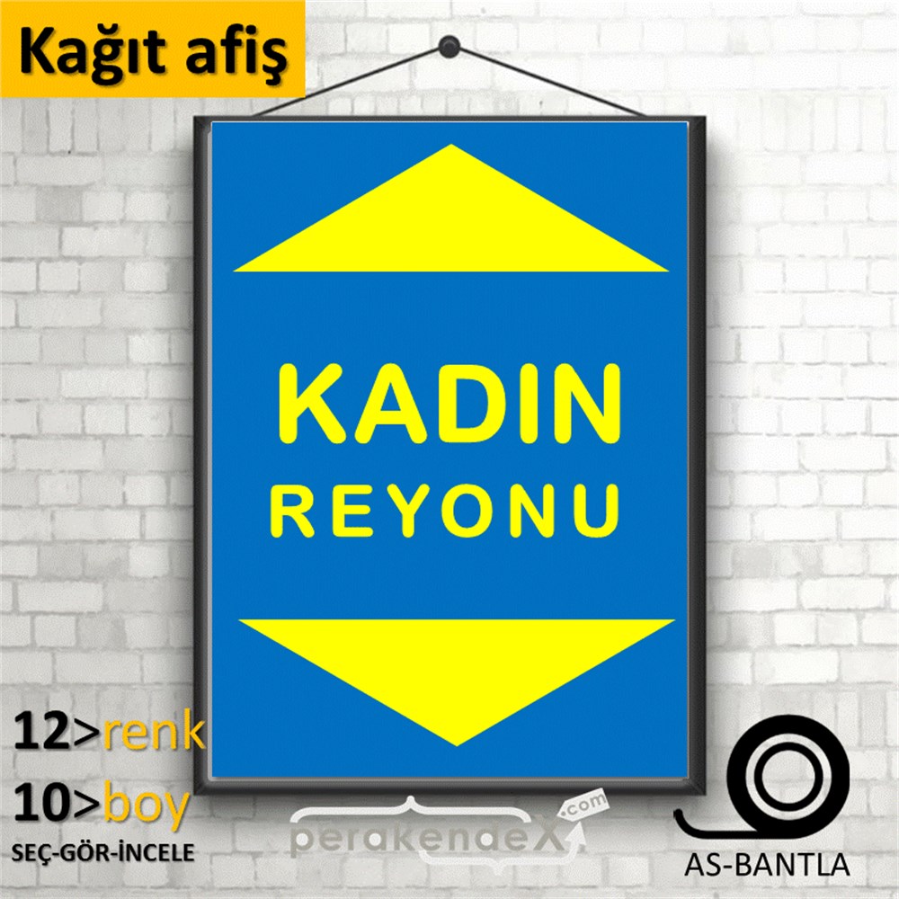 kadın reyonu yönlendirme POSTERİ -dikdörtgen,tek yön baskı