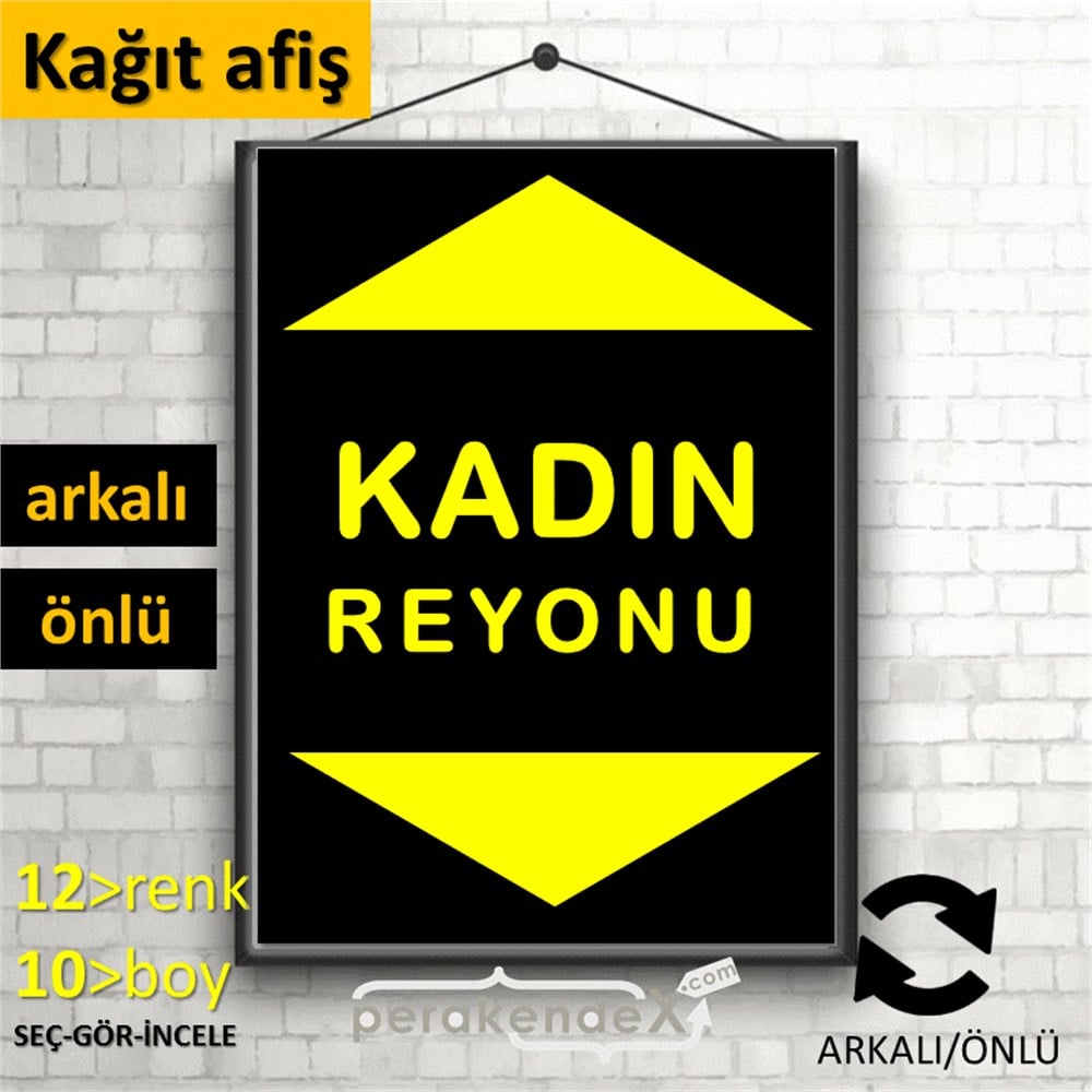kadın reyonu yönlendirme POSTERİ -dikdörtgen,çift yön baskı