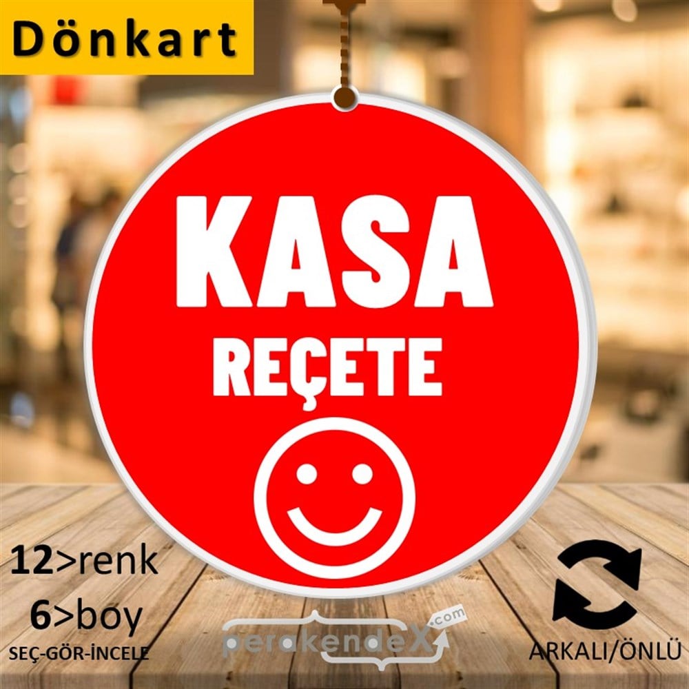 Kasa Reçete Yazısı DÖNKART -oval,çift yön baskıdön-kart