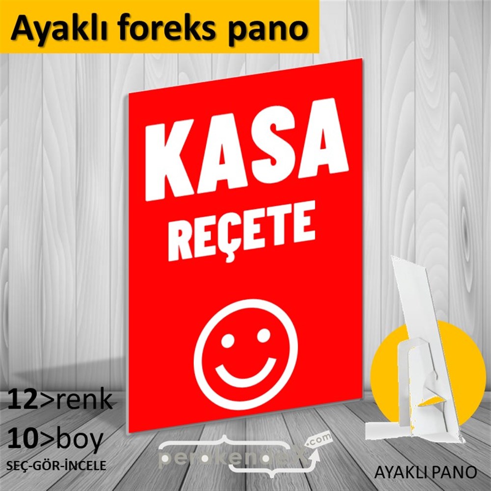 Kasa Reçete Yazısı KARTON AYAKLI POSTER,  PANO -dikdörtgen,tek yön baskıkarton ayaklı poster,  pano