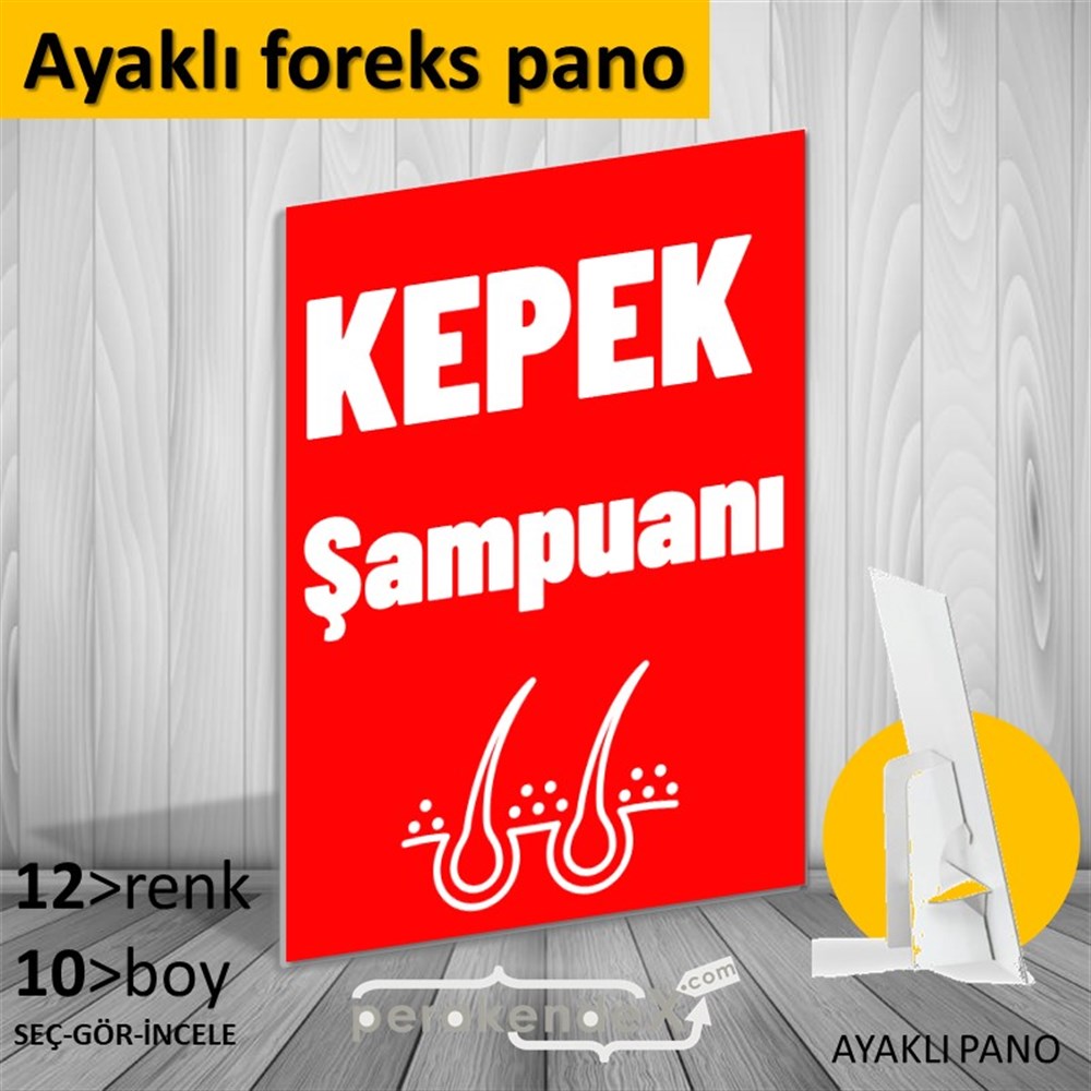 Kepek Şampuanı Çeşitleri KARTON AYAKLI POSTER,  PANO -dikdörtgen,tek yön baskıkarton ayaklı poster,  pano