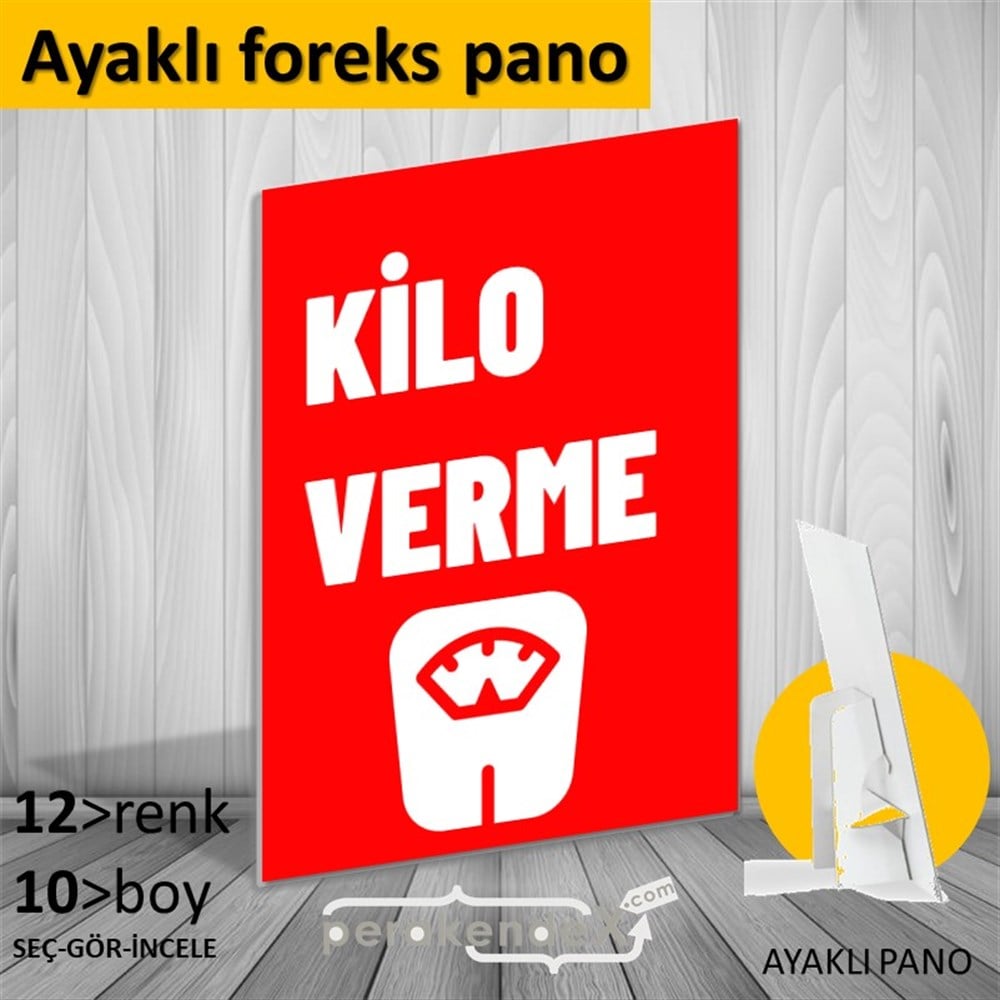 Kilo Verme Ürünleri Yazısı KARTON AYAKLI POSTER,  PANO -dikdörtgen,tek yön baskıkarton ayaklı poster,  pano