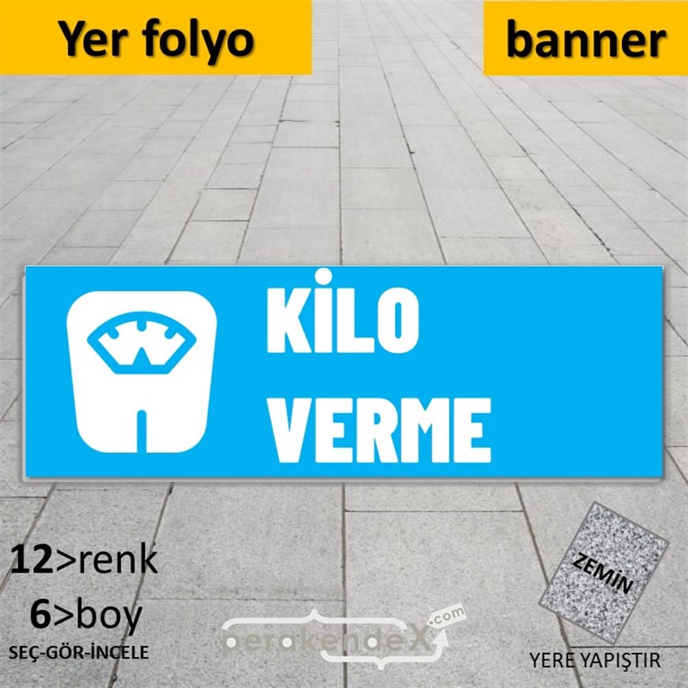 Kilo Verme Ürünleri Yazısı YER - ZEMİN FOLYO,  VİNİL (BANNER) -dikdörtgen,tek yön baskıyer - zemin folyo,  vinil