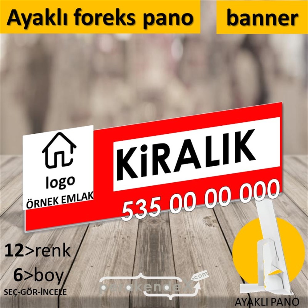 Kiralık Yazısı 001 KARTON AYAKLI POSTER,  PANO (BANNER) -dikdörtgen,tek yön baskıkarton ayaklı poster,  pano