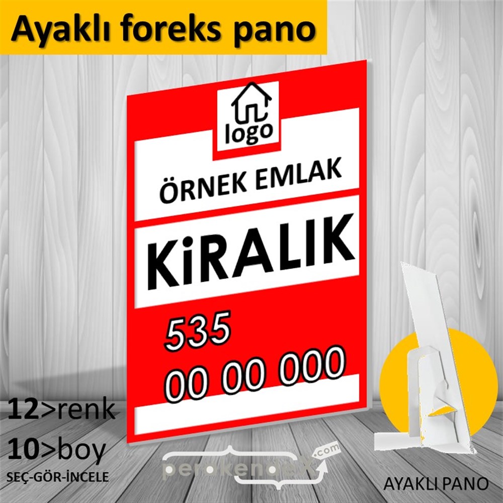 Kiralık Yazısı 001 KARTON AYAKLI POSTER,  PANO -dikdörtgen,tek yön baskıkarton ayaklı poster,  pano