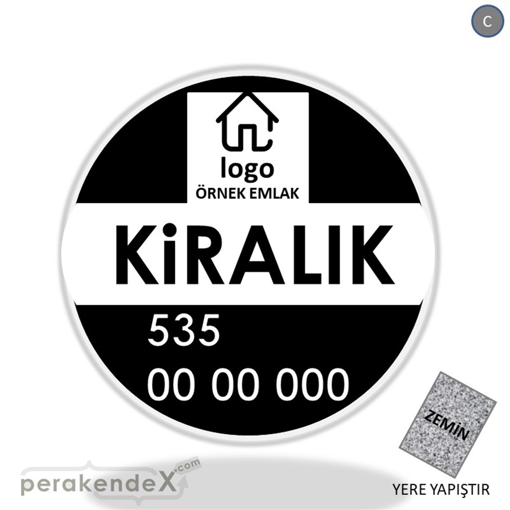 Kiralık Yazısı 001 SERT PLASTİK POSTER,  AFİŞ (BANNER) -dikdörtgen,tek yön baskısert plastik poster,  afiş