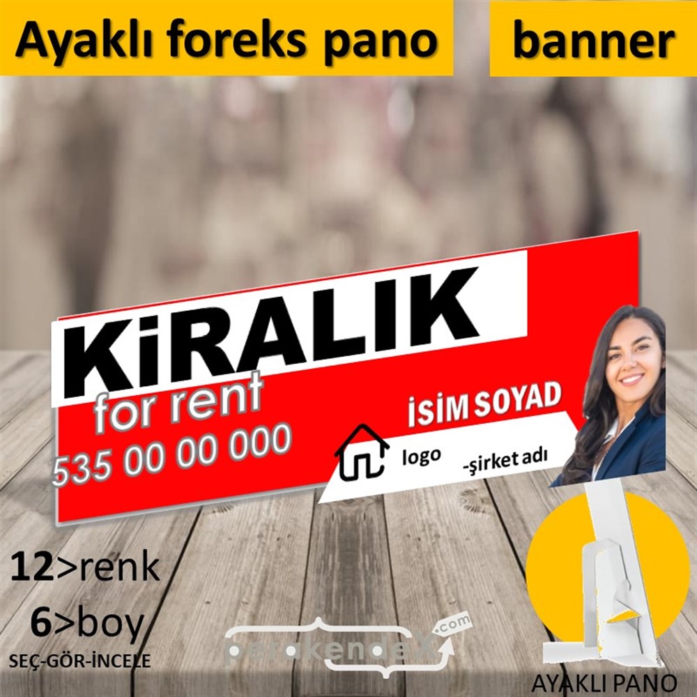 Kiralık Yazısı 002 KARTON AYAKLI POSTER,  PANO (BANNER) -dikdörtgen,tek yön baskıkarton ayaklı poster,  pano