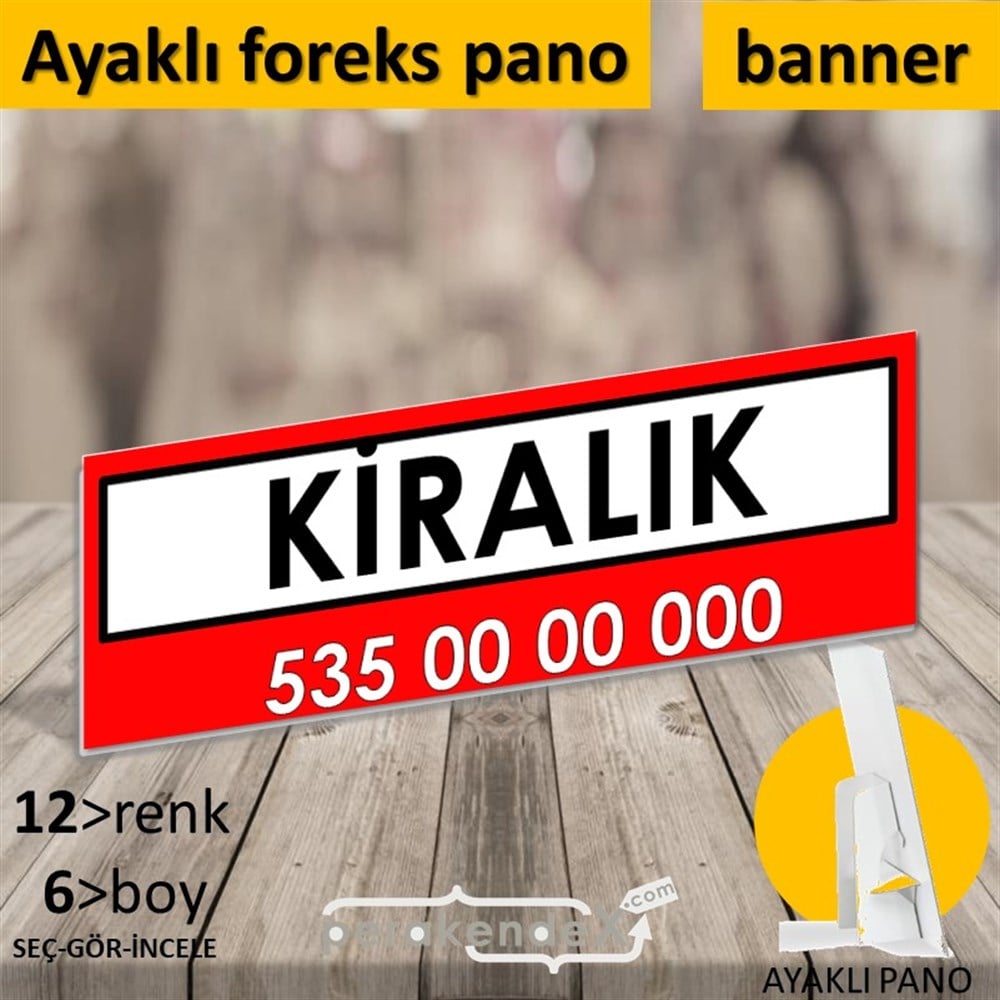 Kiralık Yazısı 005 KARTON AYAKLI POSTER,  PANO (BANNER) -dikdörtgen,tek yön baskıkarton ayaklı poster,  pano