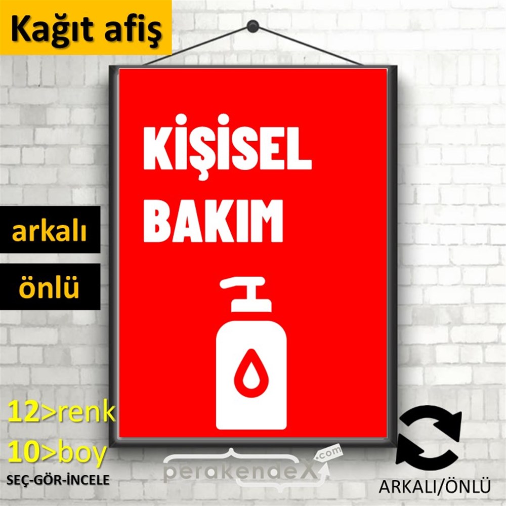 Kişisel Bakım Ürün Yazısı KAĞIT POSTER,  AFİŞ -dikdörtgen,çift yön baskıkağıt poster,  afiş